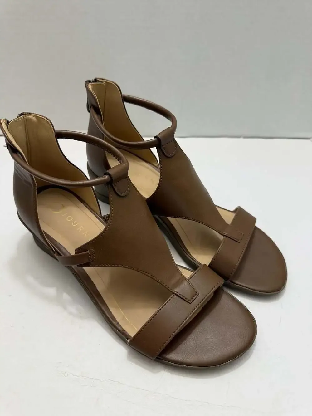 Journee Collection Trayle Wedge Sandal in Brown
